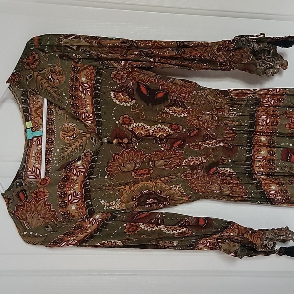 FARM Rio Green Paisley High-Low Ruffle Dress - Picture 4 of 10
